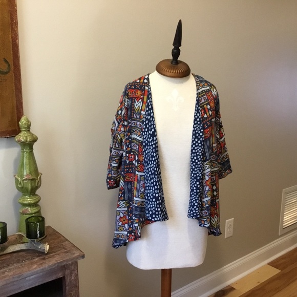 Porridge by Anthropologie Silk Boho Style Kimono - Picture 2 of 4